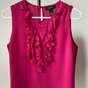 Alfani Pink Ruffled Sleeveless Blouse